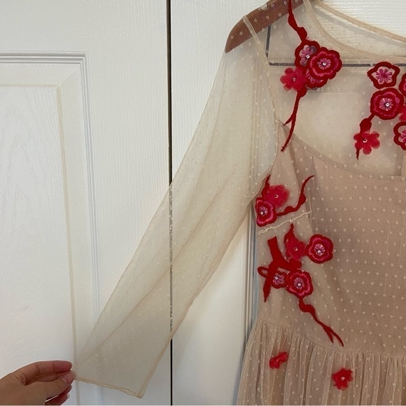 Alice By Temperley Nude Embellished Embroidery Dress - Picture 5 of 16